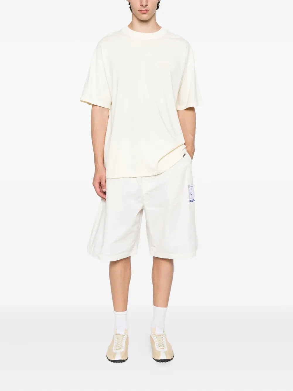 Maison MIHARA YASUHIRO Shorts met elastische taille en opgestikte zak Wit