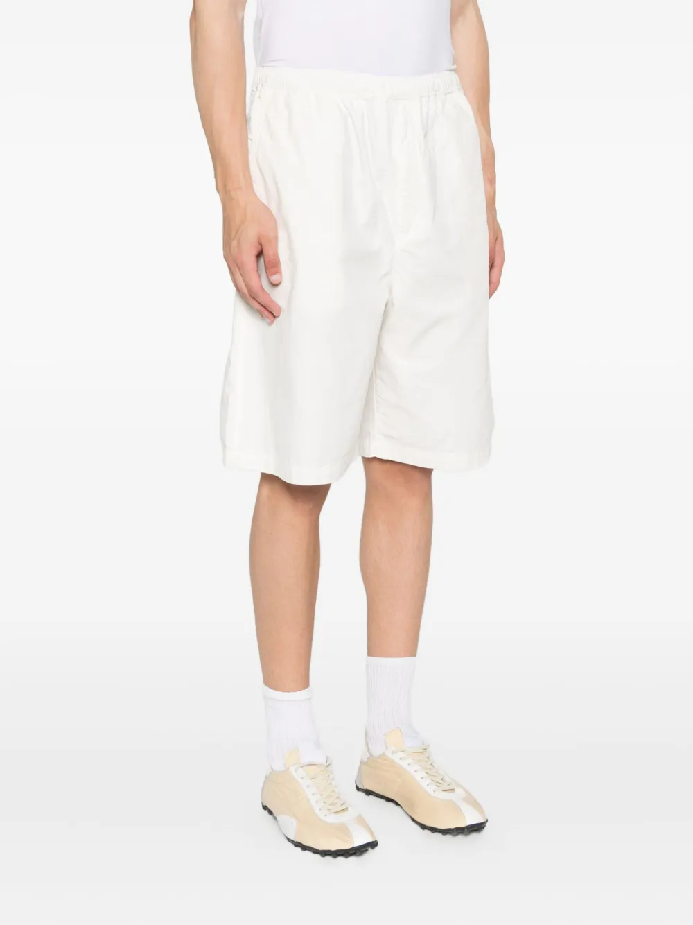 Maison MIHARA YASUHIRO Shorts met elastische taille en opgestikte zak Wit