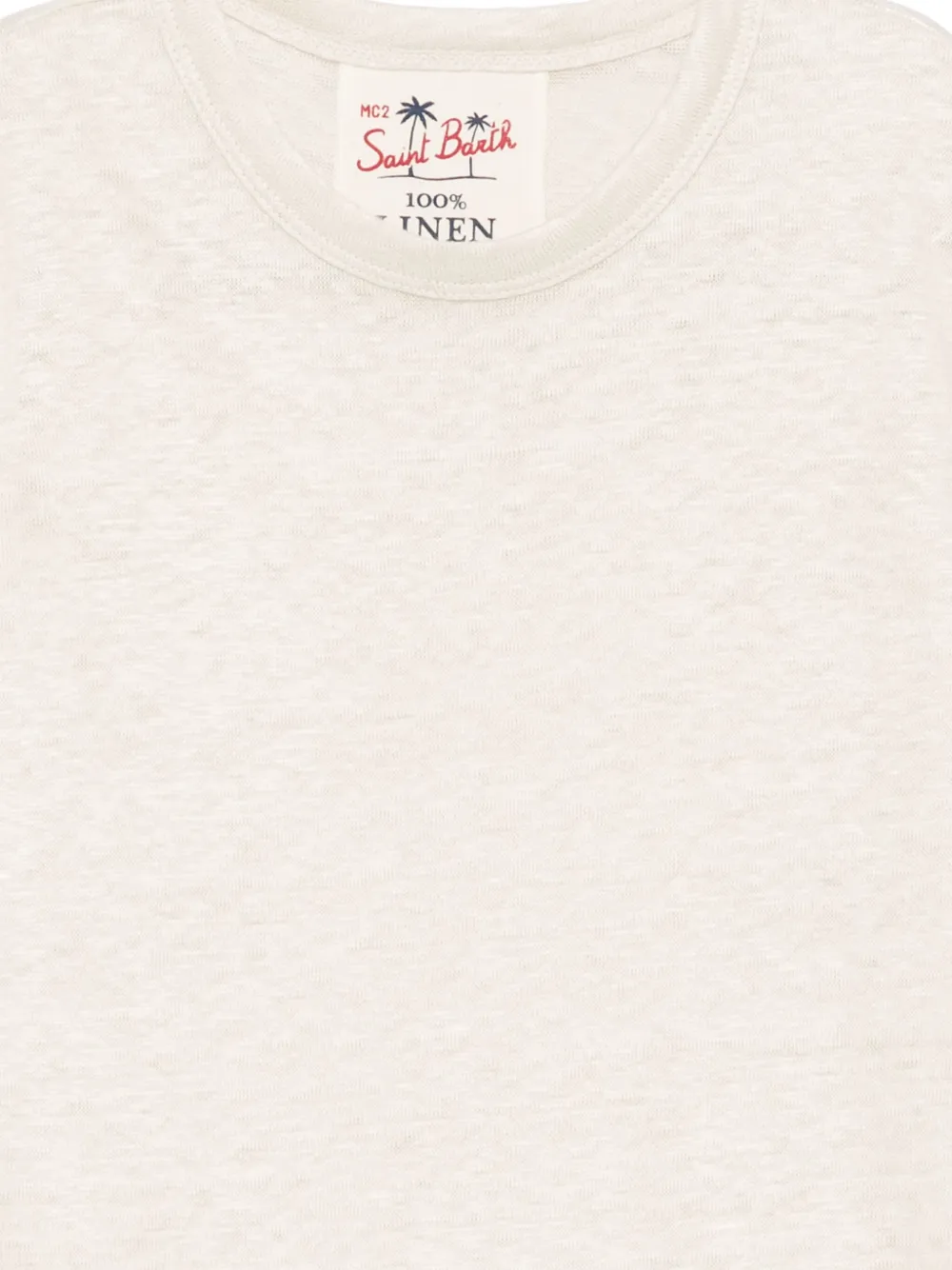 Mc2 Saint Barth Linen T-shirt In Neutral