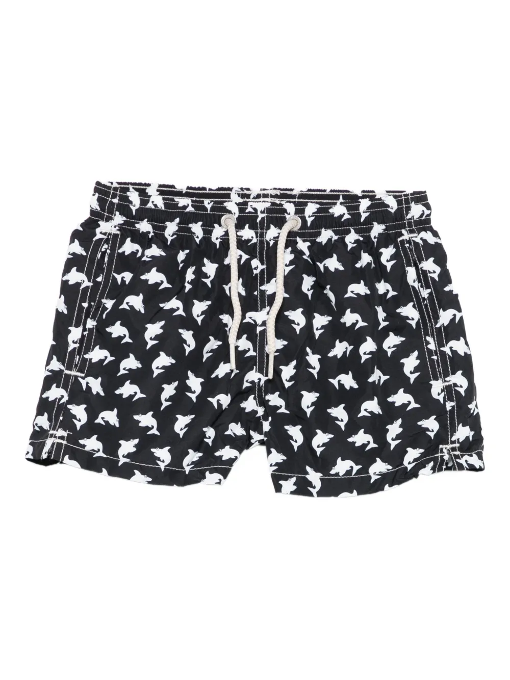 MC2 Saint Barth Kids shark-print swim shorts Zwart