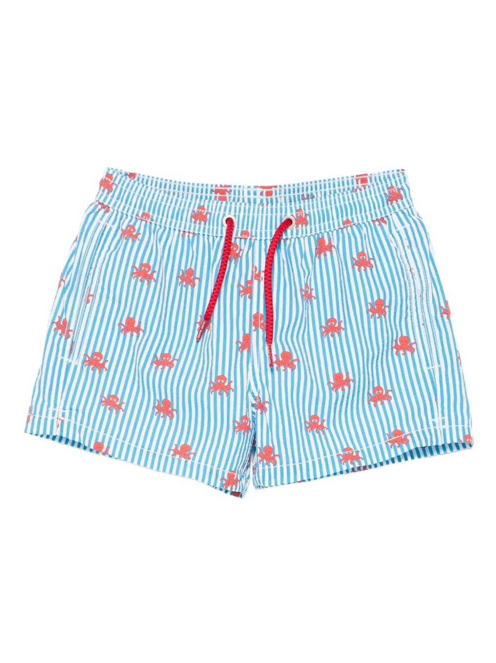 MC2 Saint Barth Kids octopus-print striped swim shorts Blauw