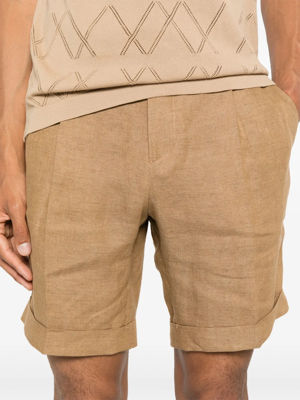 Briglia 1949 Geplooide shorts Bruin