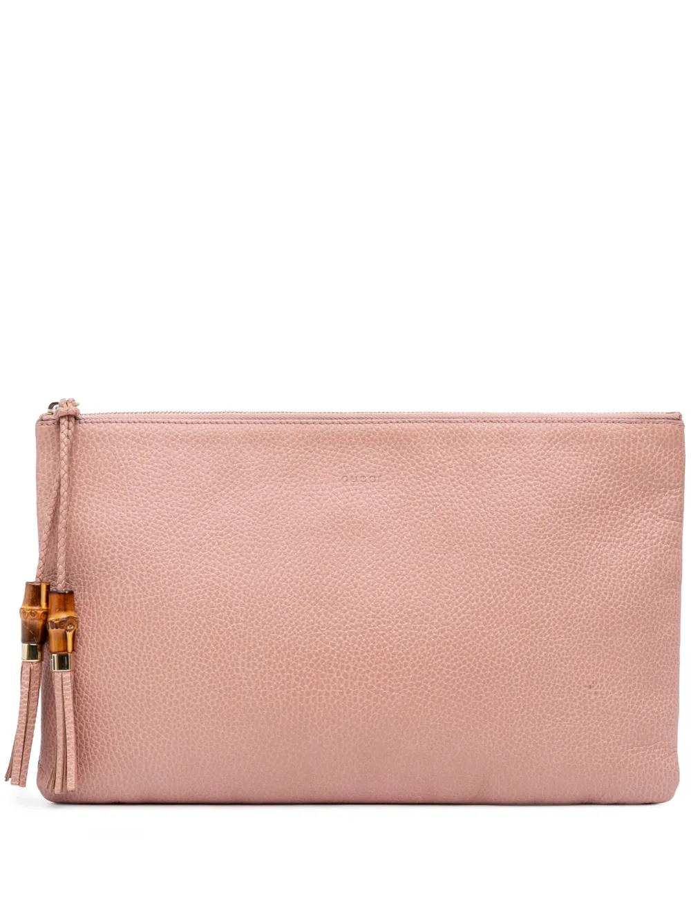 Pre-owned Gucci 2016-2024 Bamboo Tassel Leather Clutch Bag