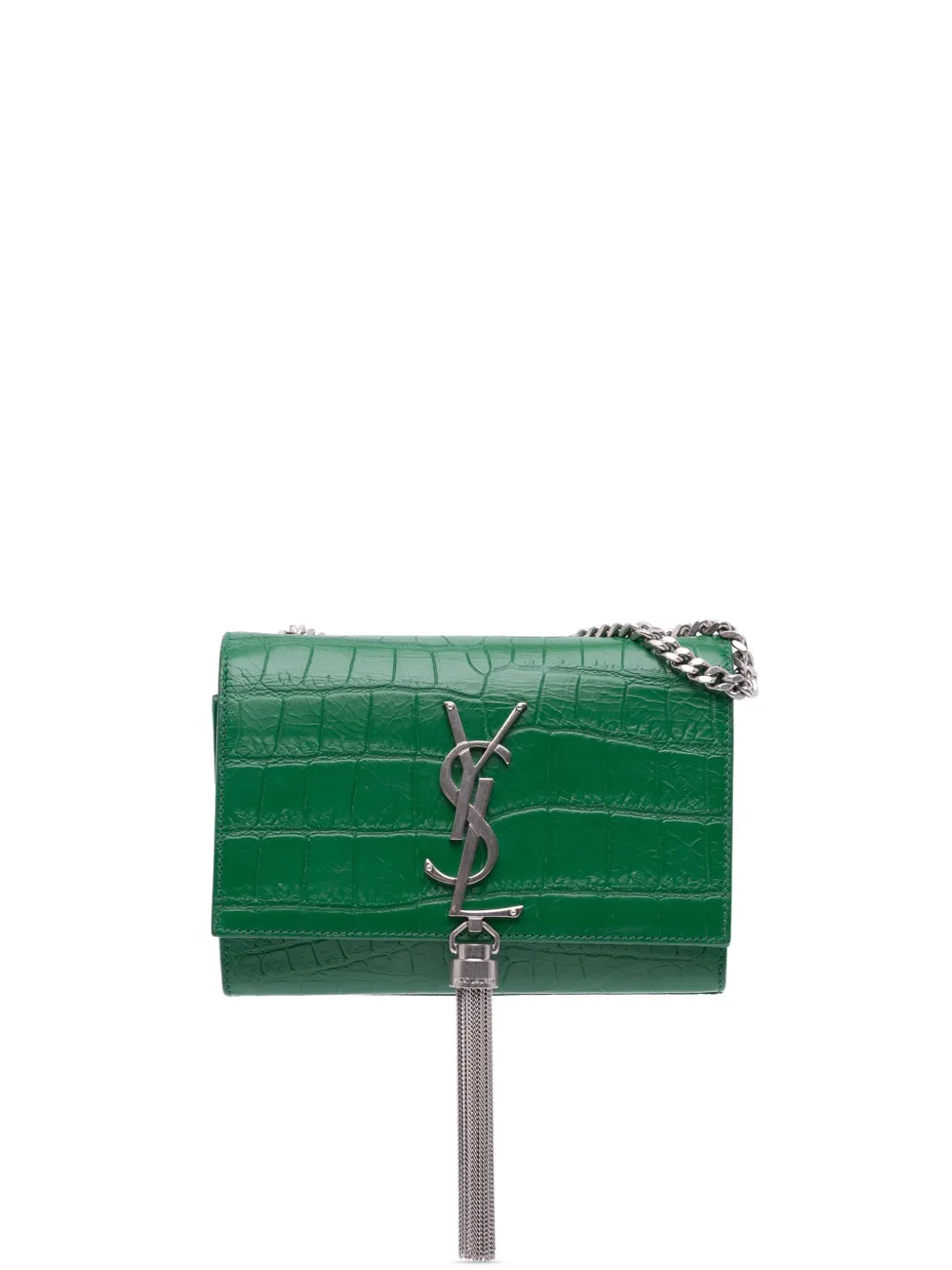 Pre-owned Saint Laurent 2013-2025 Small Embossed Kate Tassel Crossbody Bag