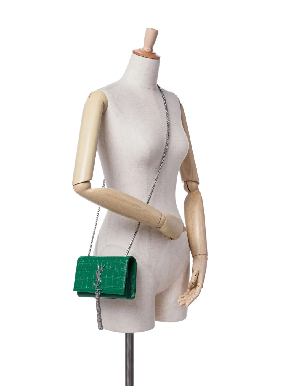 Pre-owned Saint Laurent 2013-2025 Small Embossed Kate Tassel Crossbody Bag