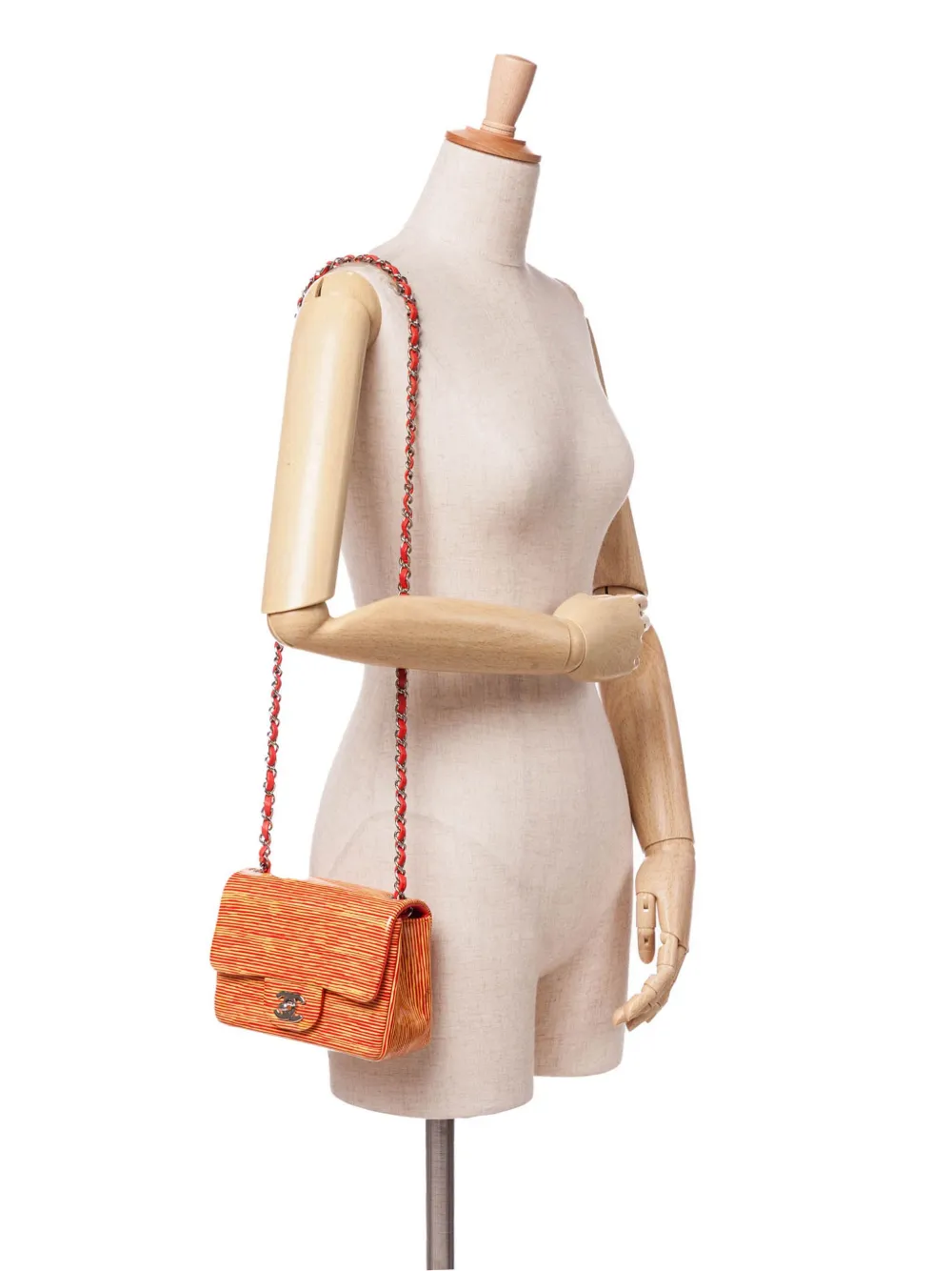 CHANEL Pre-Owned 2013-2014 Mini Square Classic Patent Striped Single Flap crossbody bag | Pre-Owned | Image 2