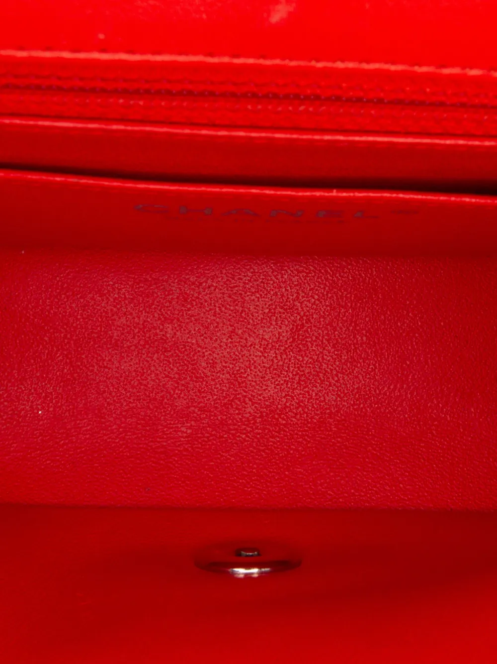 Pre-owned Chanel 2013-2014 Mini Square Classic Patent Striped Single Flap Crossbody Bag