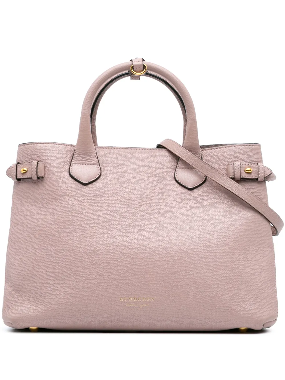 Pre-owned Burberry 2000-2017 Medium Leather And House Check Banner Satchel