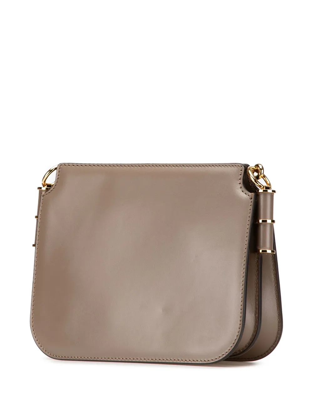 Pre-owned Fendi 2010-2024 Leather Touch Shoulder Bag In Brown