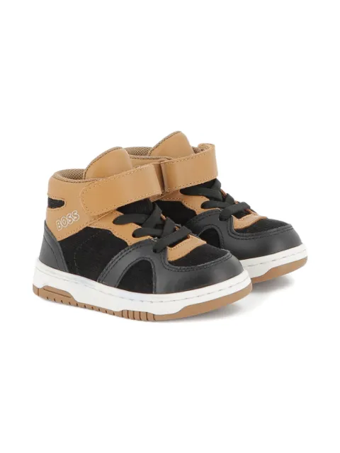 BOSS Kidswear high-top touch-strap sneakers