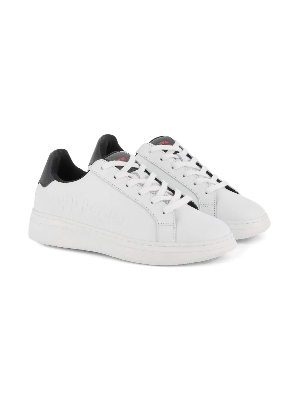 HUGO KIDS leather sneakers White