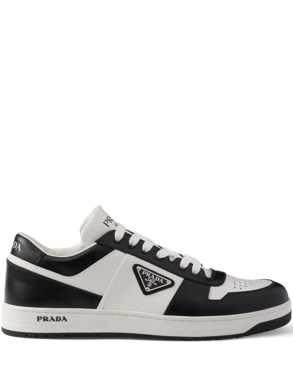 Prada Downtown panelled leather sneakers White