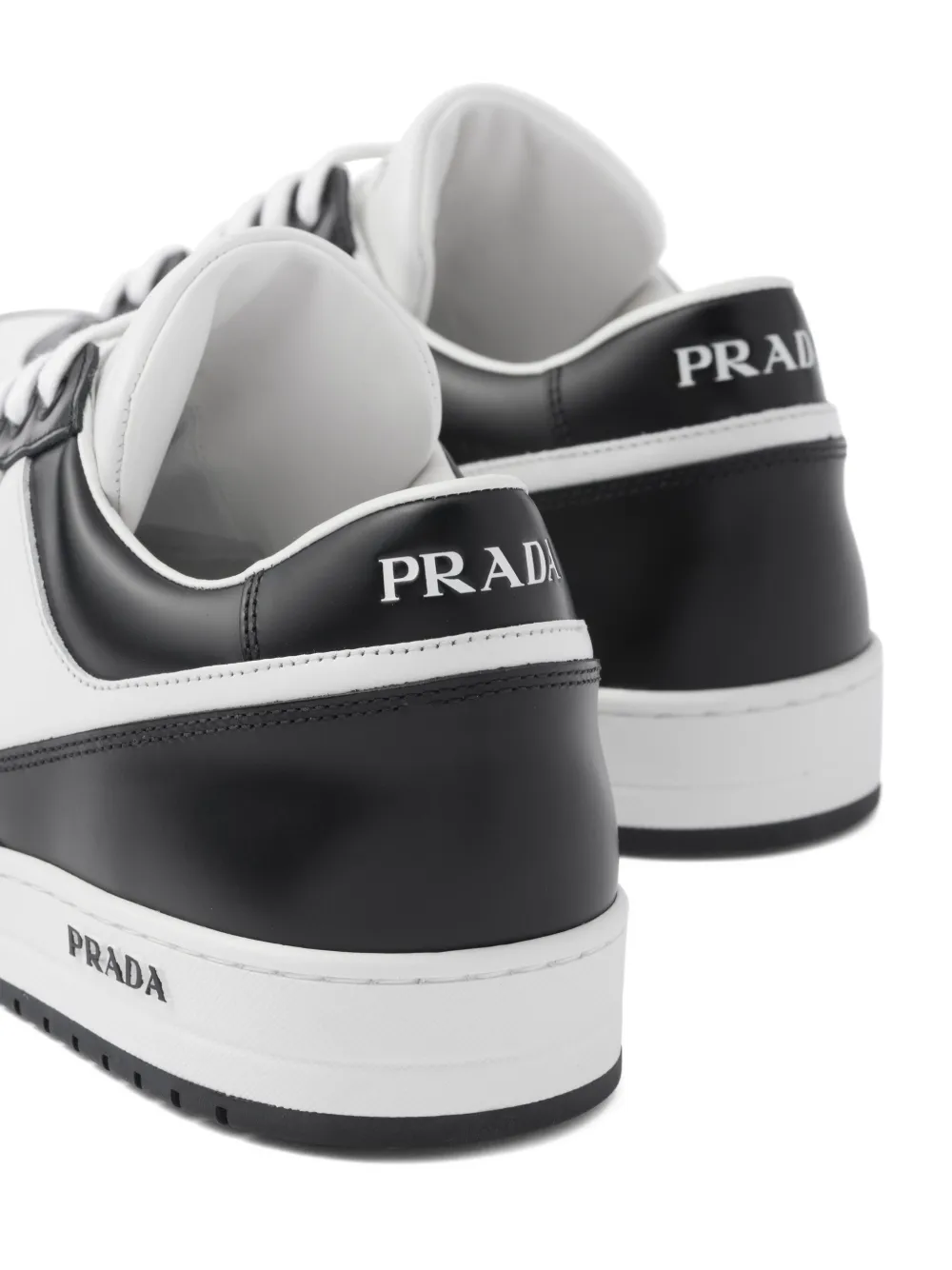Prada Downtown panelled leather sneakers White
