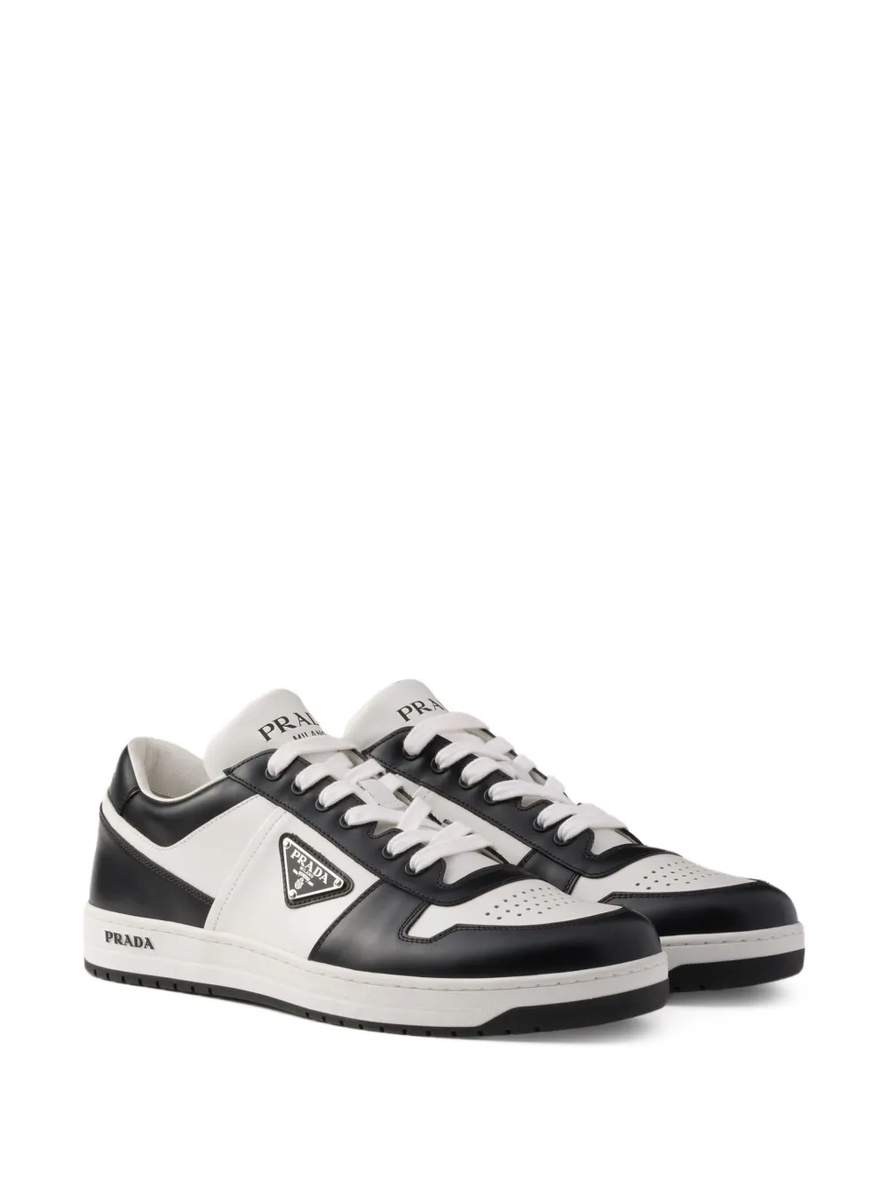Prada Downtown panelled leather sneakers White