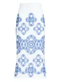 Silvia Tcherassi floral-embroidered skirt - White