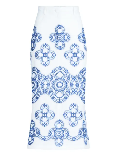 Silvia Tcherassi floral-embroidered skirt