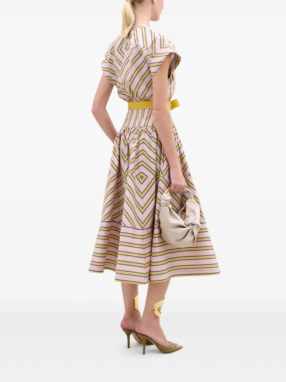 Silvia Tcherassi Midi-jurk met ceintuur Roze