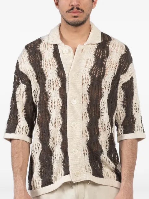 atomo factory crochet open-knit shirt