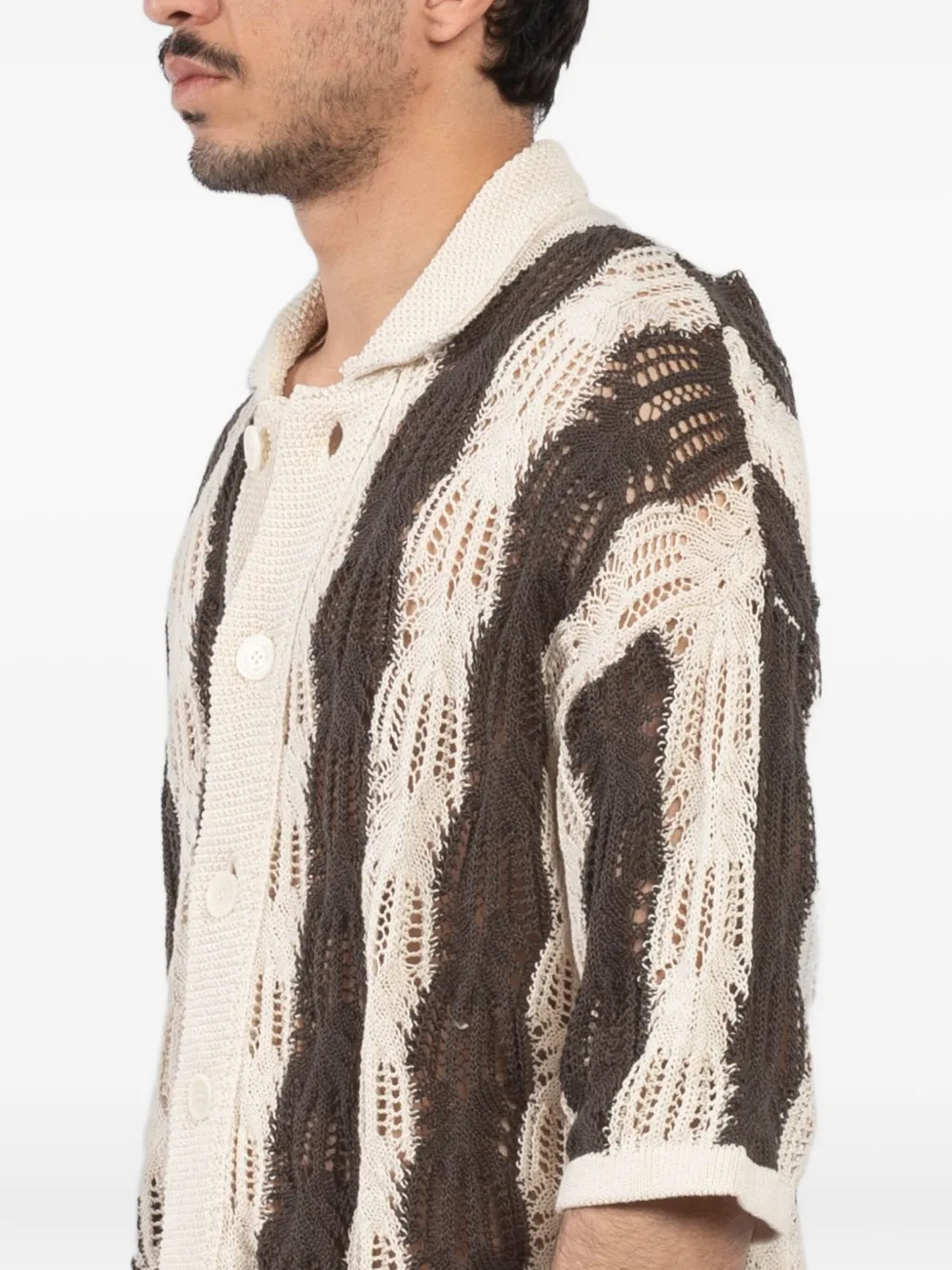 Shop Atomo Factory Crochet Open-knit Shirt