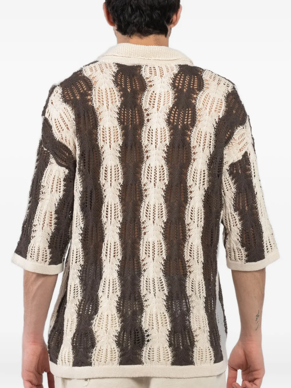 Shop Atomo Factory Crochet Open-knit Shirt