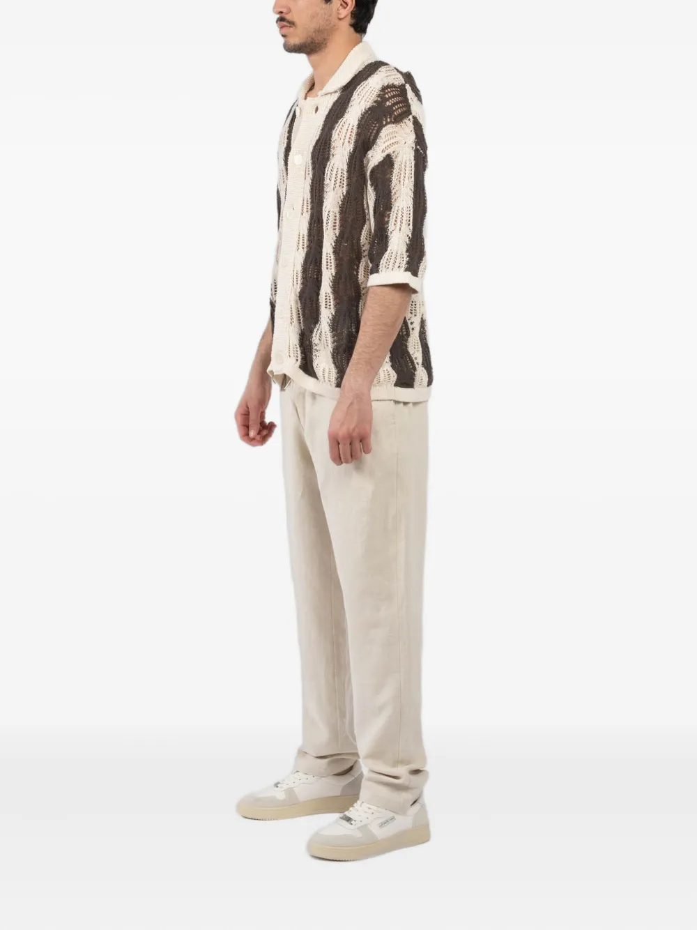 Shop Atomo Factory Crochet Open-knit Shirt
