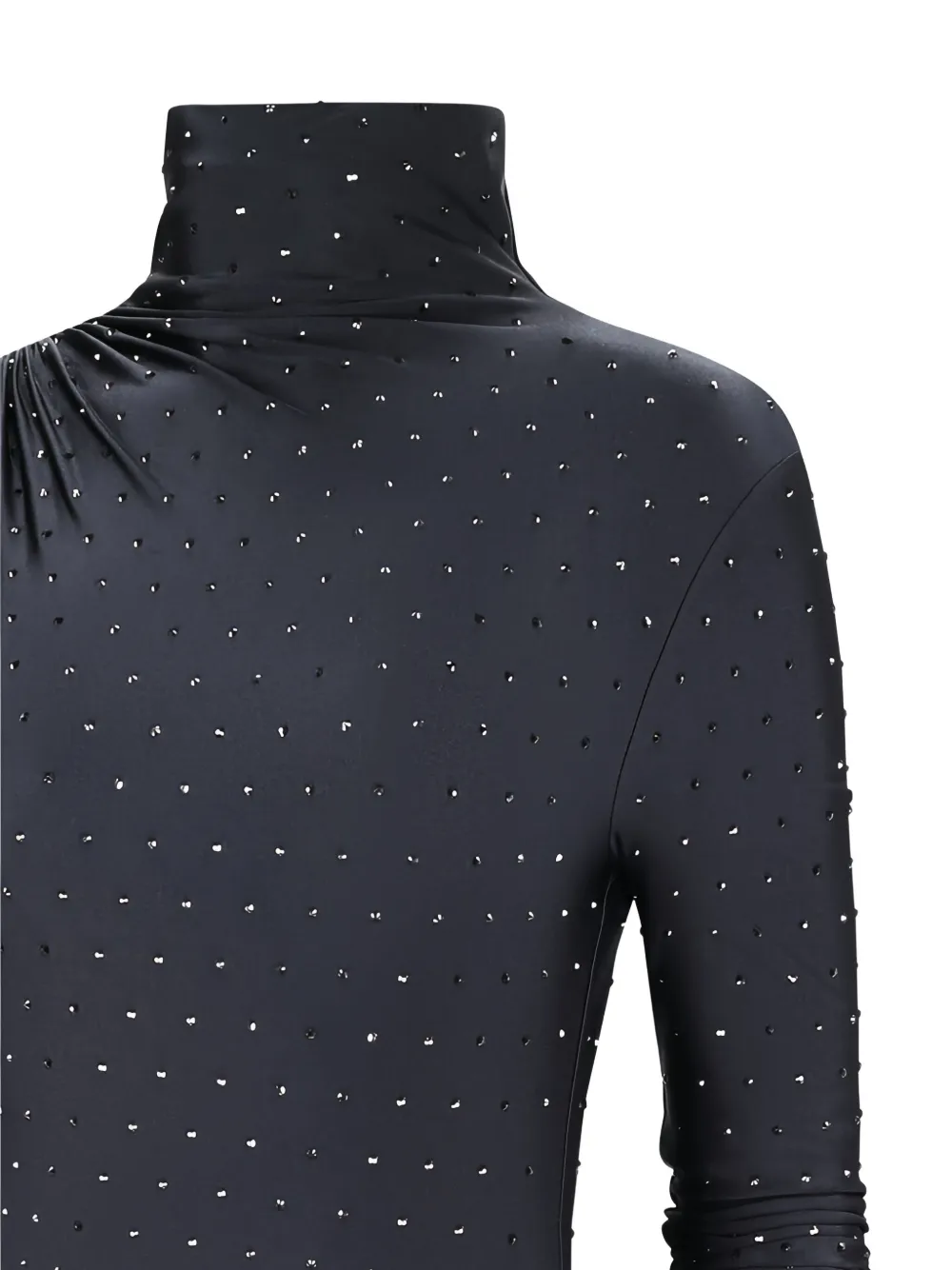 The Andamane Oleandra Turtleneck Midi Dress In Black