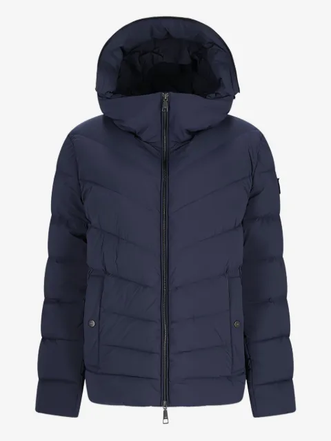 Add quilted hooded jacket