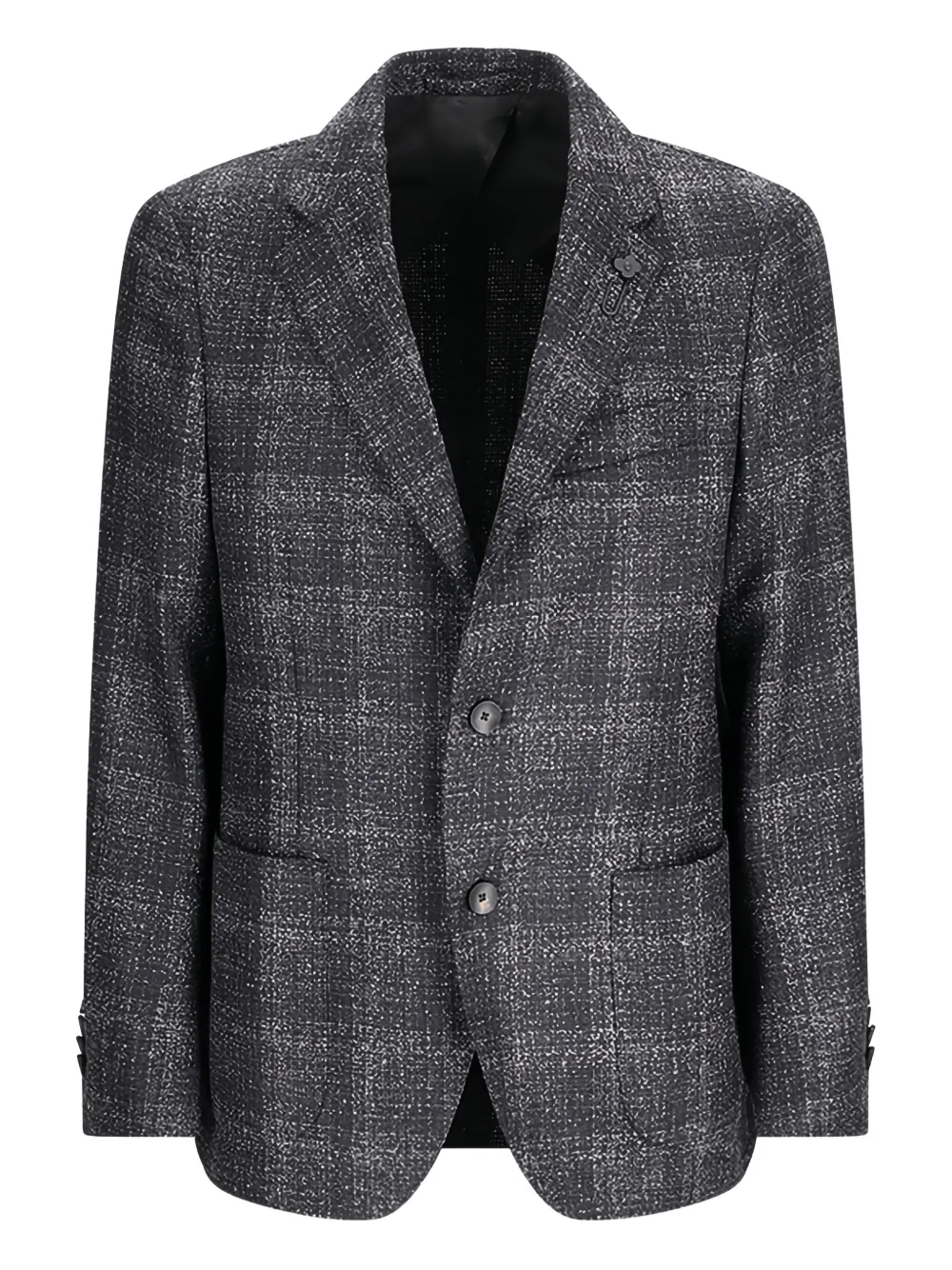 Lardini single-breasted check-print blazer Zwart