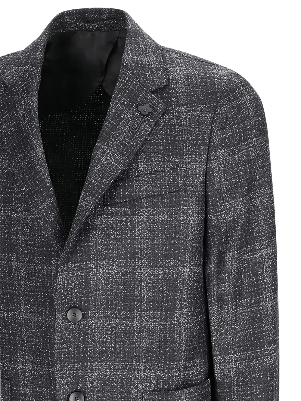 Lardini single-breasted check-print blazer Zwart