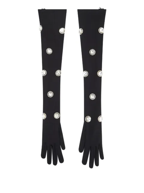 David Koma crystal-embellished long gloves
