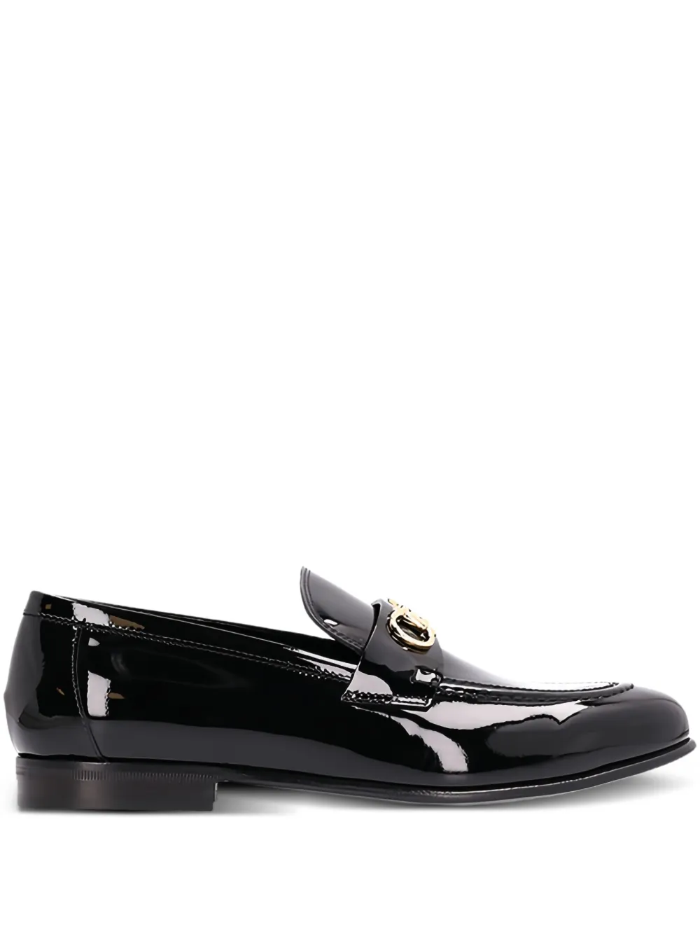 Ferragamo Gancini patent-leather loafers Black