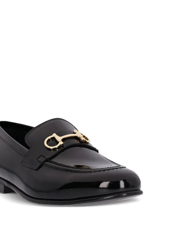 Ferragamo Gancini patent-leather Loafers | Black | FARFETCH VN