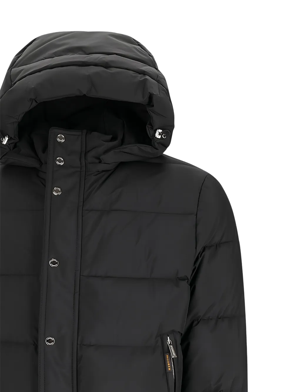 Moorer hooded quilted bomber jacket Zwart
