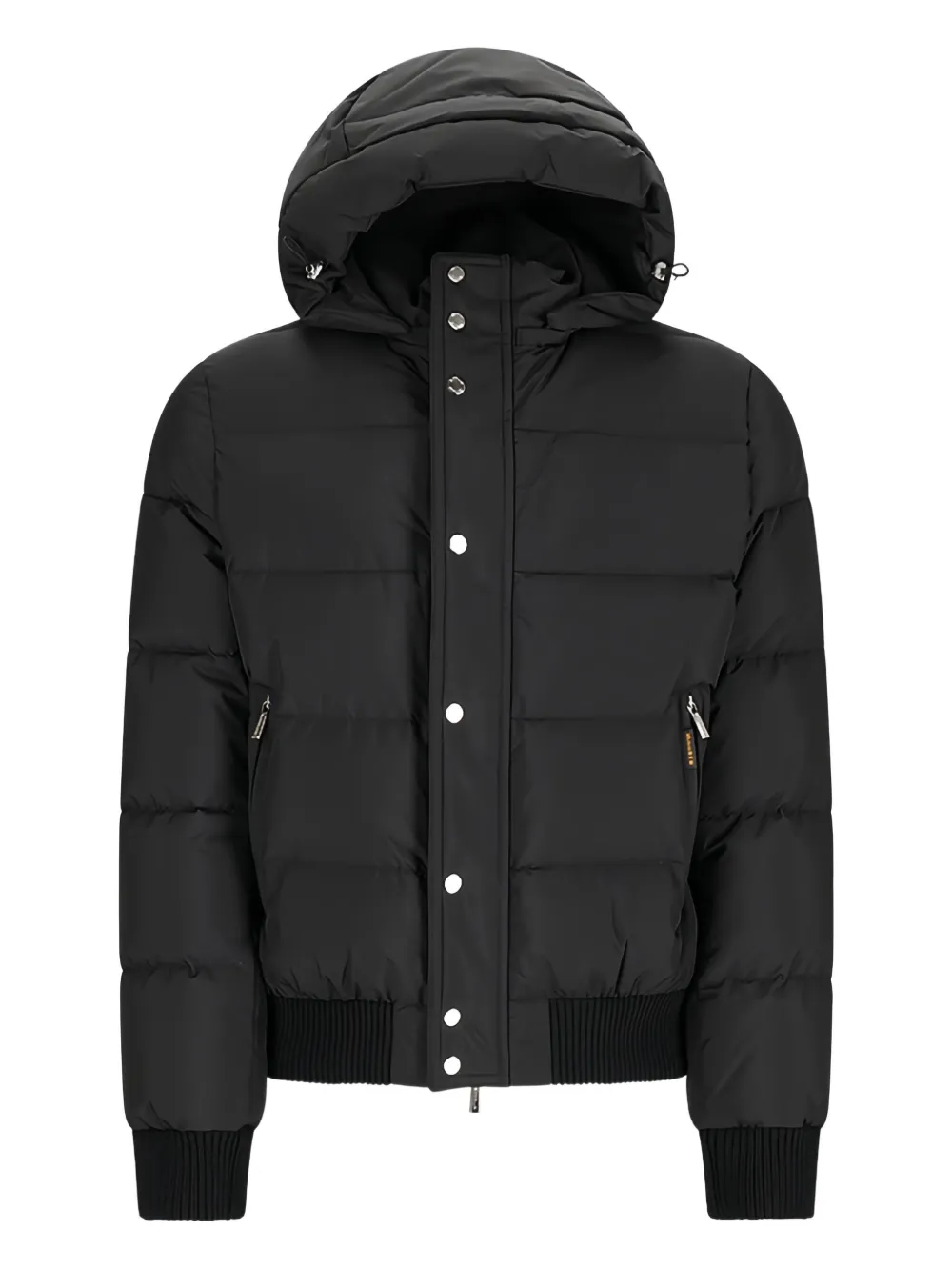 Moorer hooded quilted bomber jacket Zwart