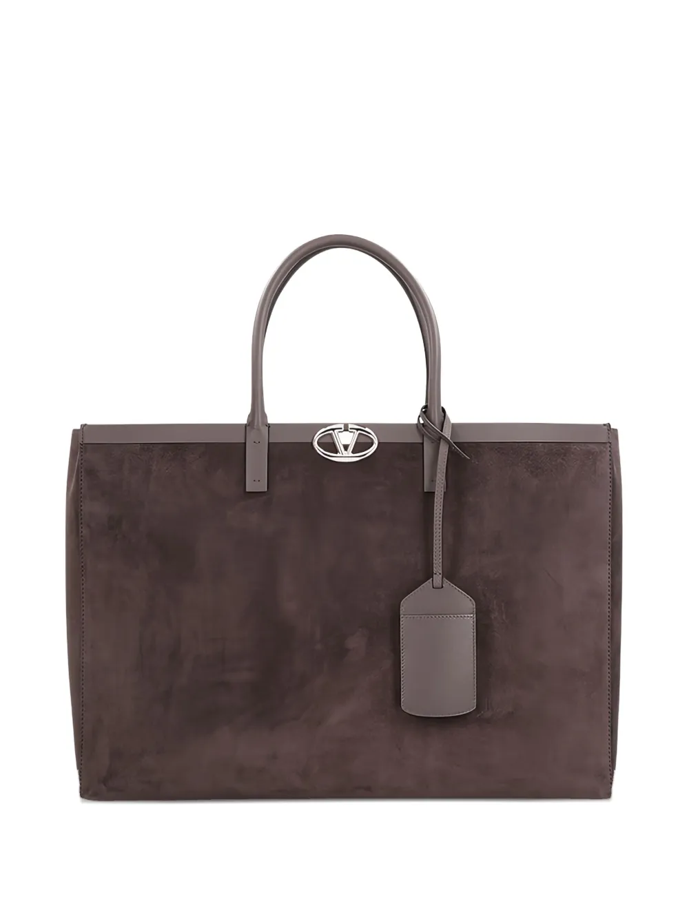 Valentino Garavani VLogo suede tote bag - Brown