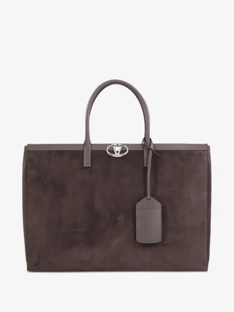 Valentino Garavani sac cabas en daim à détail VLogo