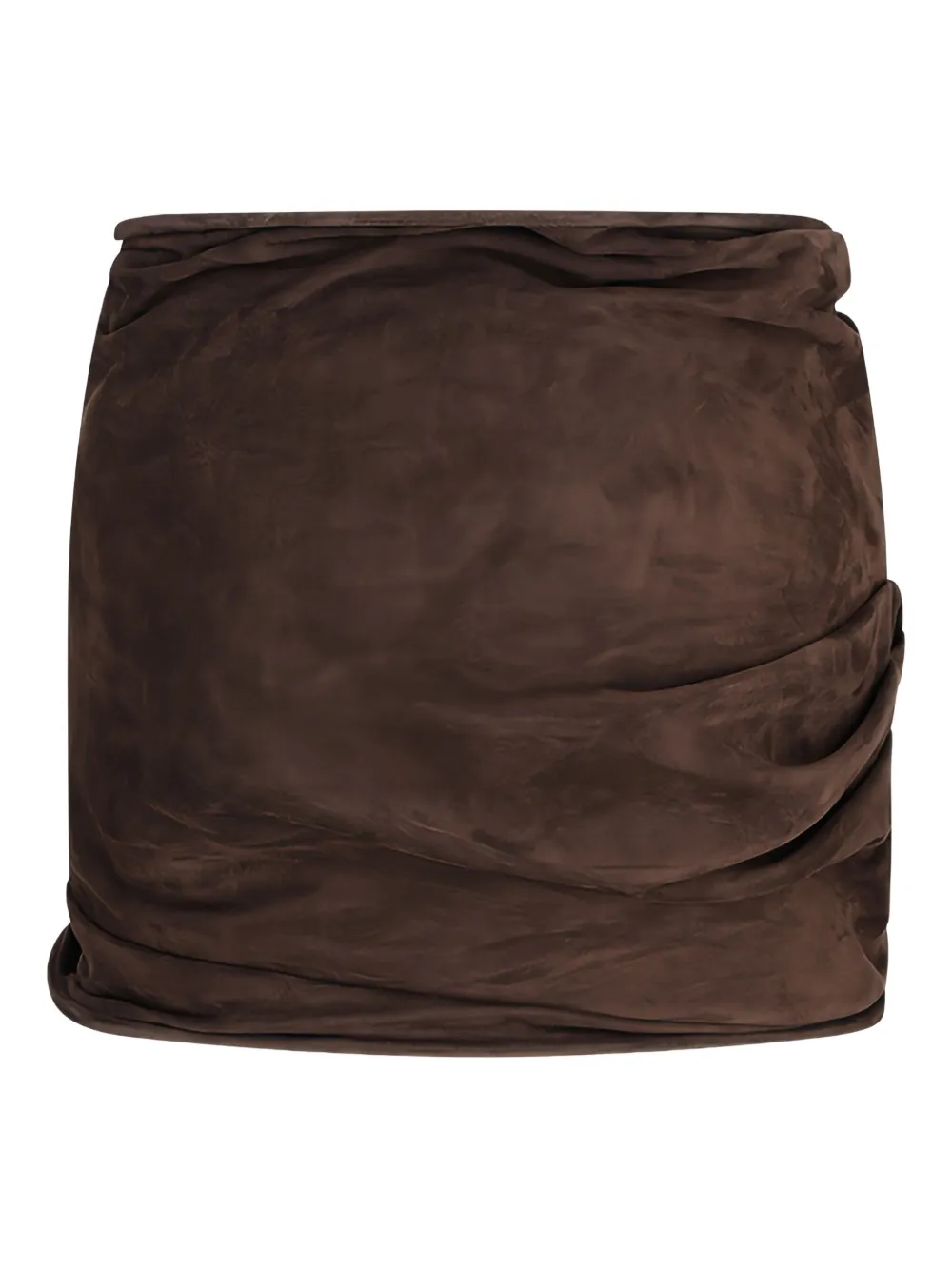 Magda Butrym rose-detail suede skirt Bruin