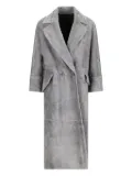 Salvatore Santoro double-breasted suede coat - Grey