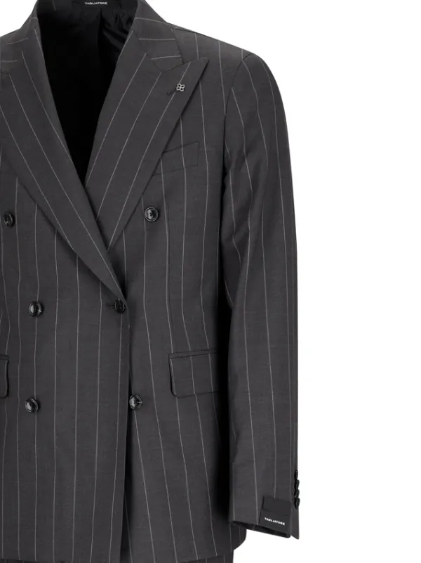 Tagliatore Pinstripe double-breasted Suit | Grey | FARFETCH