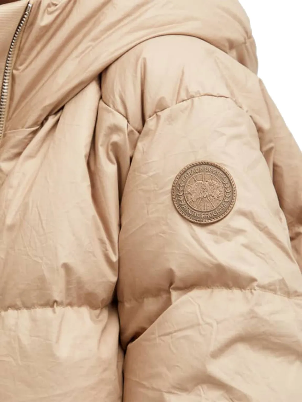 Canada Goose hooded puffer jacket Beige