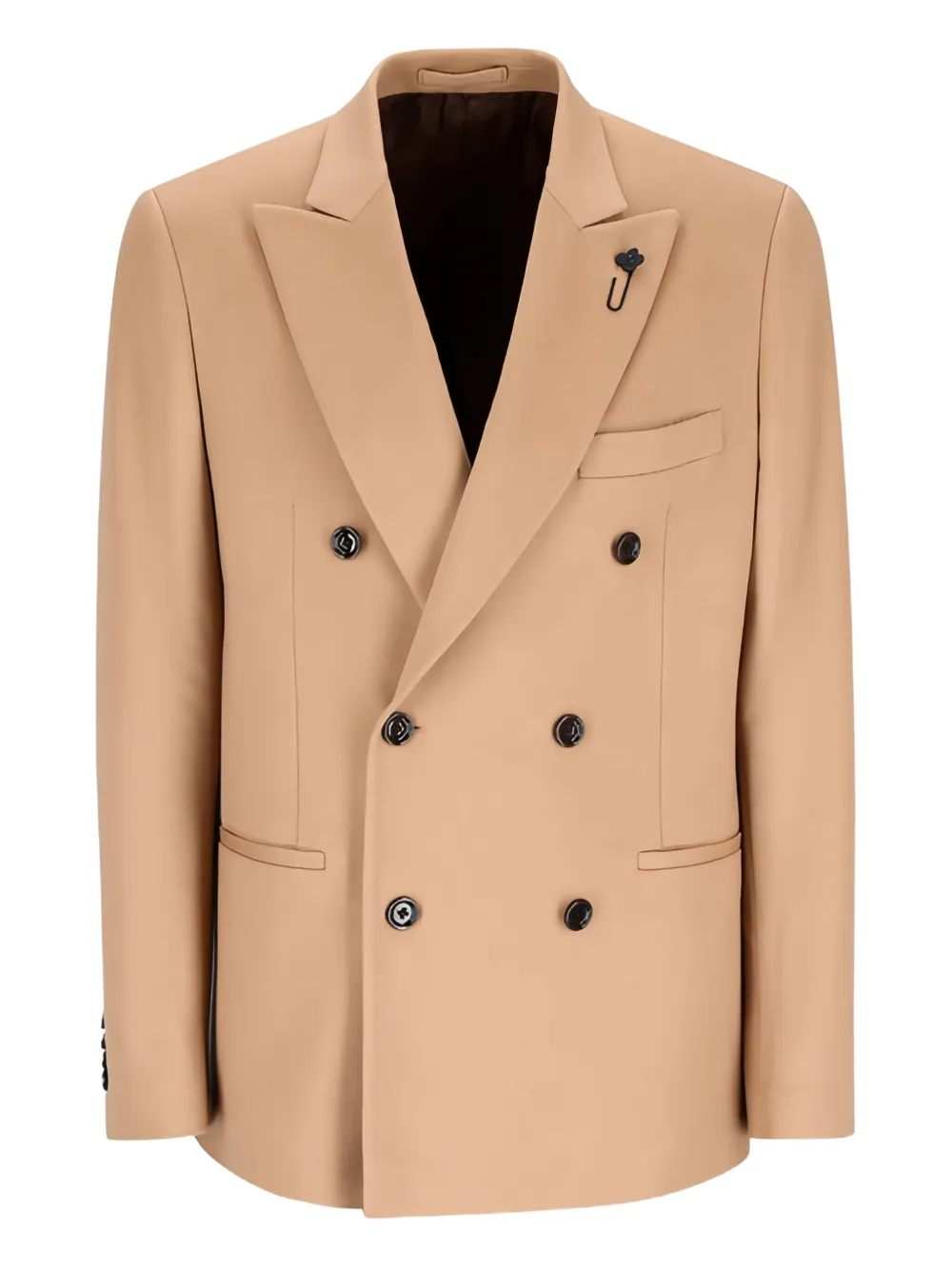 double-breasted peak-lapel jacket