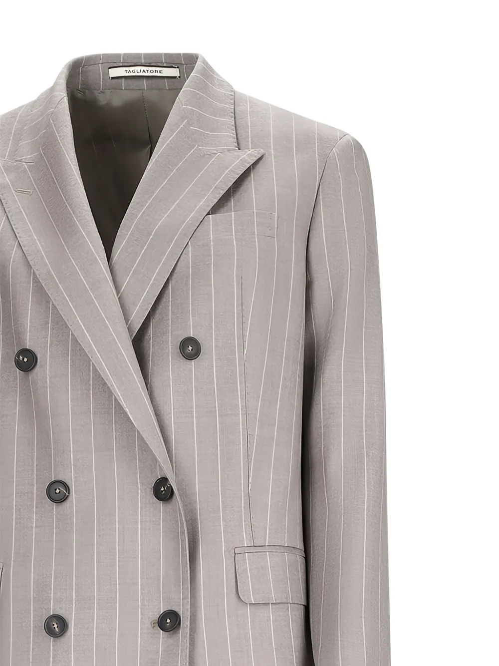 Tagliatore Blazer met krijtstreep en dubbele rij knopen Grijs