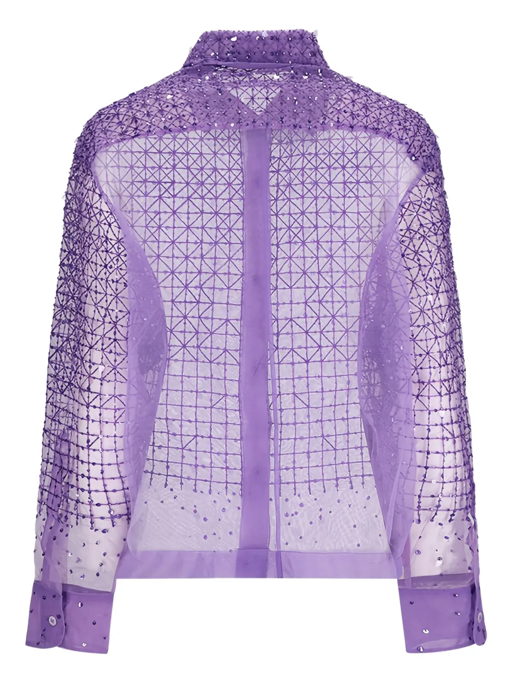 DES PHEMMES embellished tulle shirt