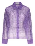 DES PHEMMES embellished tulle shirt - Purple