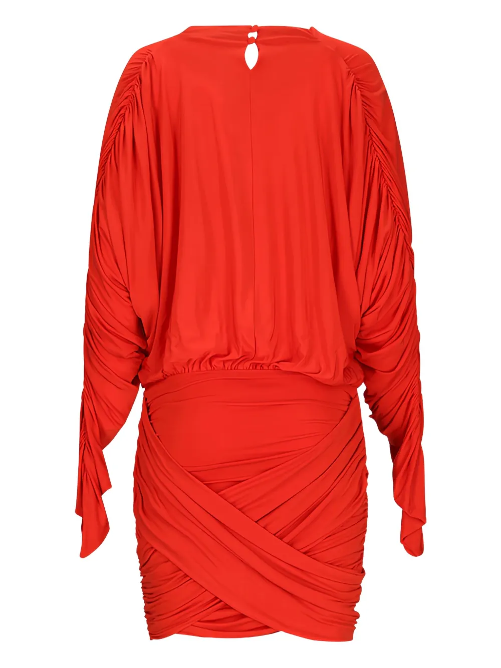 Magda Butrym long-sleeve ruched mini dress - Rood