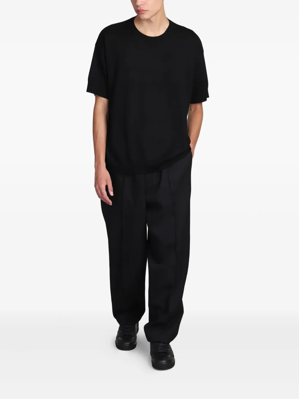Jil Sander short-sleeve crew-neck T-shirt Zwart