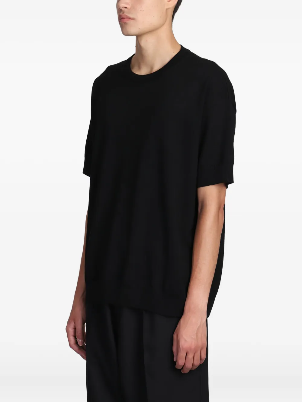 Jil Sander short-sleeve crew-neck T-shirt Zwart