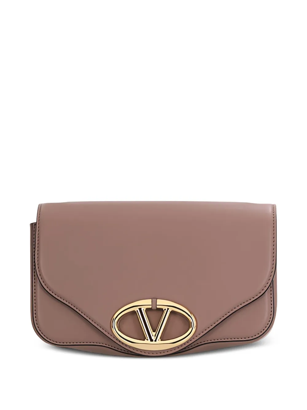 Valentino Garavani VLogo-Signature curved shoulder bag - Marrone
