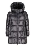 Add detachable-hood padded jacket - Black