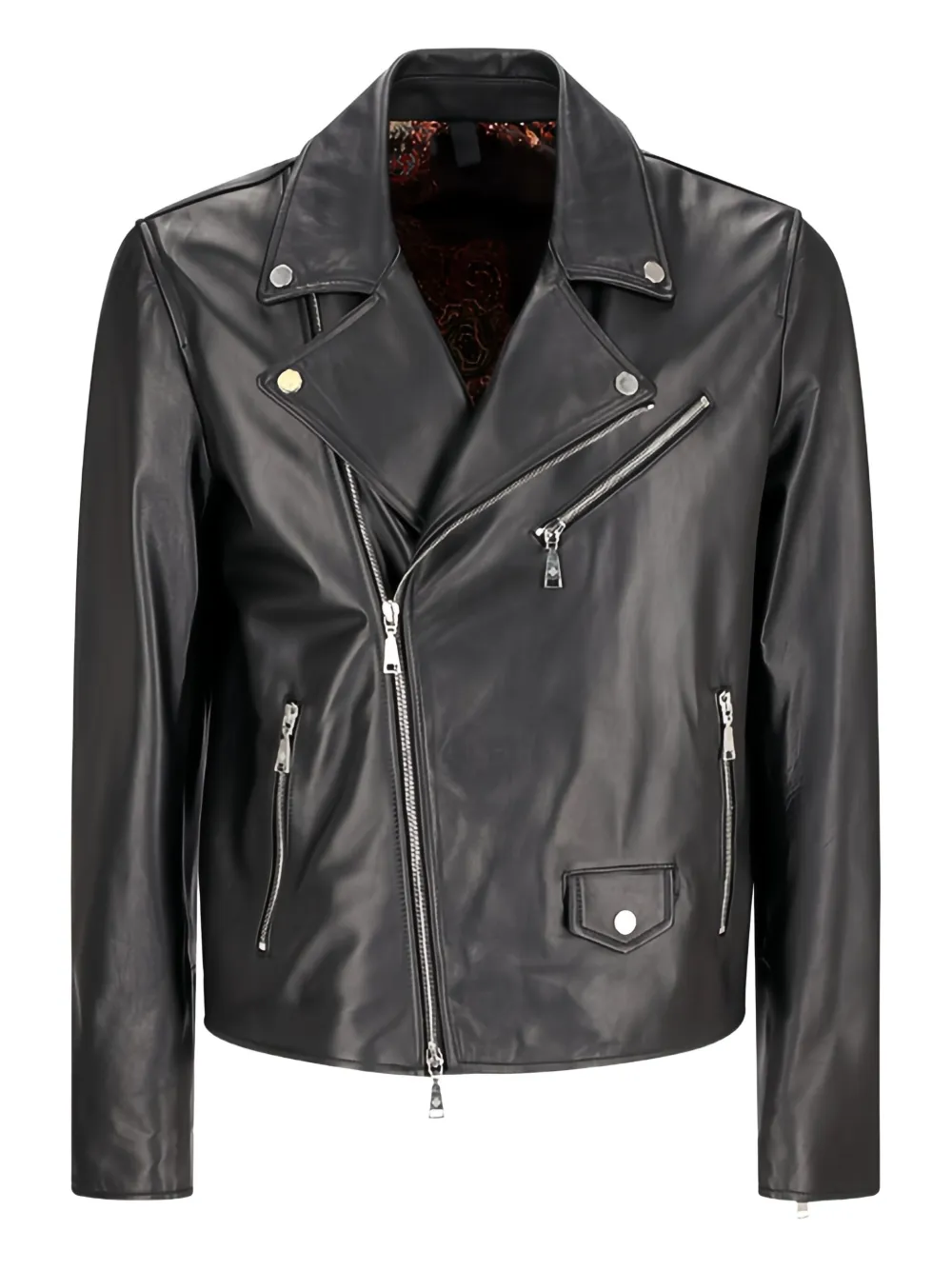 asymmetrical zip leather jacket